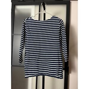 Nursing Queen Striped Nursing Top 3/4 Sleeves With Hidden Zipper Size Small